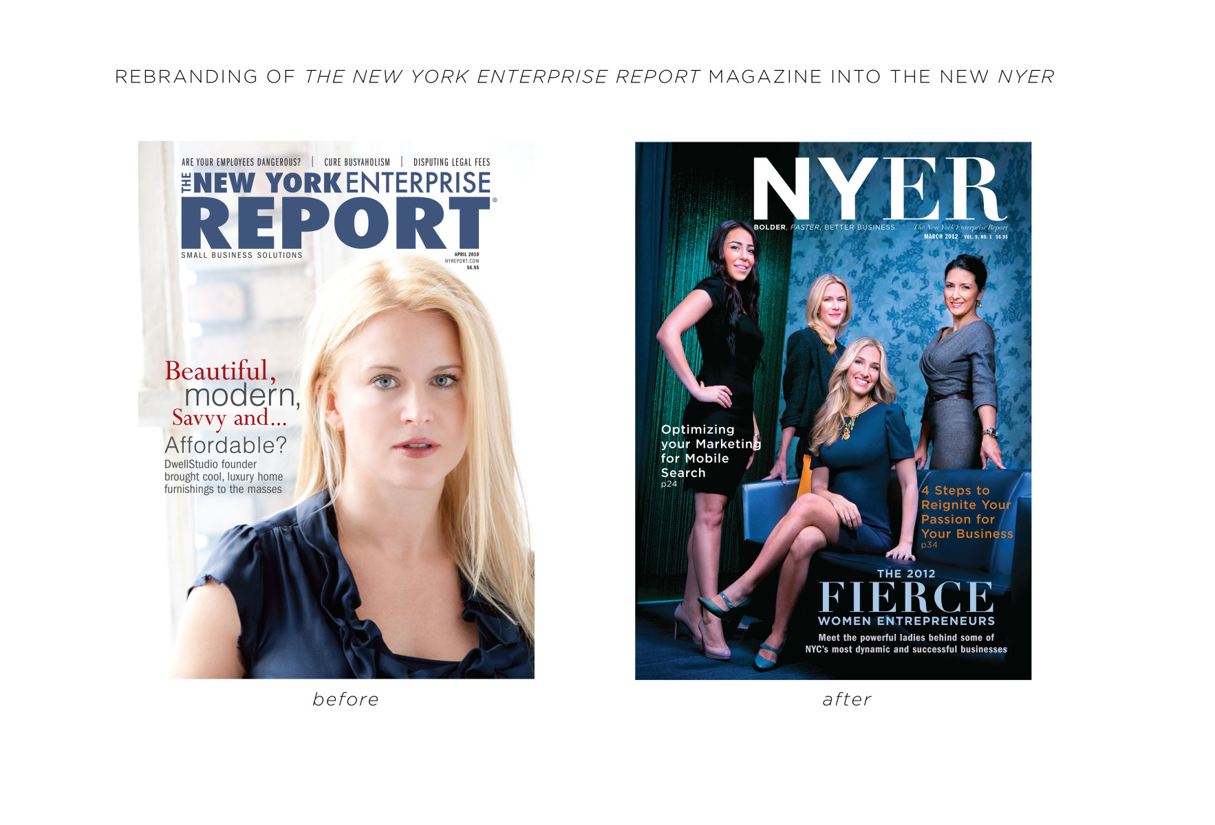 NYER cover redesign before and after